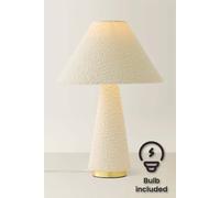ValueLights Martha Table Lamp with Conical Lamp Shade & Bulb in Cream ValueLights Cream