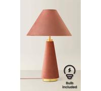 ValueLights Martha Table Lamp with Conical Lamp Shade & Bulb in Dusty Pink ValueLights Dusty Pink
