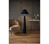 Martha Velvet Midi Floor Lamp with Conical Velvet Lamp Shade and Bulb ValueLights Dark Green One Size