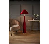 Martha Velvet Midi Floor Lamp with Conical Velvet Lamp Shade ValueLights Burgundy One Size