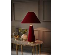 Martha Velvet Table Lamp with Conical Velvet Lamp Shade ValueLights Burgundy One Size