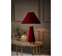 Martha Velvet Table Lamp with Conical Velvet Lamp Shade ValueLights Burgundy One Size