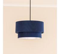 Valuelights Mason Ruched Crinkle Fabric 2 Tier Ceiling Floor Table Lamp Shade With Led Bulb In Blue Blue One Size