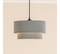 Valuelights Mason Ruched Crinkle Fabric 2 Tier Ceiling Floor Table Lamp Shade With Led Bulb In Dark Grey Dark Grey One Size