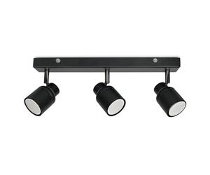 ValueLights | Matt Black 3 Way Bar Ceiling Spotlight Adjustable GU10 Spotlight | Bath Ceiling Lights, Home Décor & Improvement Essential | Mains Wired