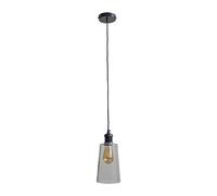MiniSun | Modern Matt Black & Clear Glass Dome Ceiling Pendant Light Shade | Pendant Lights, Home Décor & Improvement Essential | Includes Bulb [2700K Warm White] | Includes Full Wired Fitting