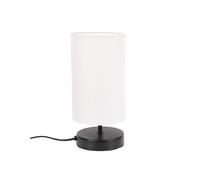 ValueLights | Matt Black Cylinder Touch Dimmer Table Lamp with White Fabric Shade | Home Décor, Bedside & Desk Lamp | Includes Bulb