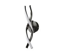 Matt Black Double Twist Wall Light Indoor/Outdoor Integrated LED Kitchen Living Room Light Fitting Neutral White Lighting - IP44 Rated