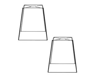 ValueLights | Matt Black Metal and Clear Glass Lantern Easy Fit Ceiling Light Shade | Lamp Shades, Home Décor & Improvement Essential | Pair of 2 | 18cm Shade Width