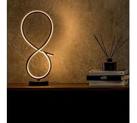 ValueLights | Matt Black Swirl Table Lamp with Integrated LED Touch Button | Table Lamps, Home Décor & Improvement Essential