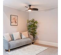 36 Inch Integrated LED Ceiling Fan with Remote Control, 3 Blades, Timer and 6 Speed Functions - Black ValueLights Black One Size