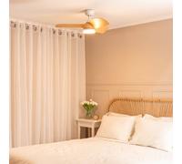 ValueLights | 36” Ceiling Fan with Integrated LED Dimmable Light and White & Beech Blades | Ceiling Fans with Lamps, Home Décor & Improvement Essential | Includes Remote Control