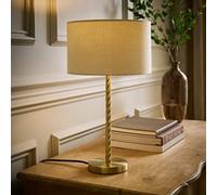 ValueLights Maura Gold Twist Stem Table Lamp With Drum Shade - Gold