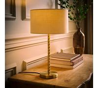 Valuelights Maura Cream Shade Brushed Gold Twist Table Lamp And Bulb