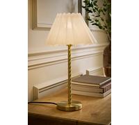 ValueLights Maura Scallop Pleated Tapered Shade Brushed Gold Twist Table Lamp ValueLights Gold