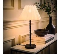 ValueLights Maura Scallop Pleated Taper Shade Matte Black Twist Table Lamp & Bulb ValueLights Black