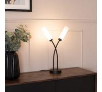 Maya 2 Way Curved Cross Over Reed Shaded Table Lamp ValueLights Black One Size