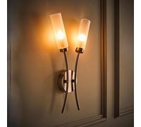 ValueLights | 2 Way Curved Brushed Chrome Wall Light Fitting | Wall Lamps & Sconces, Home Décor & Improvement Essential | Includes Bulb