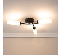 Valuelights Maya 3 Way Curved Cross Over Design Matt Black Ceiling Light Fitting For Living Room Hallway