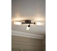 Valuelights Maya 3 Way Curved Cross Over Flush Ceiling Light In Black Black