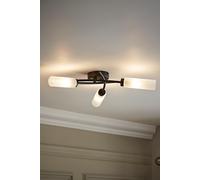 Valuelights Maya 3 Way Curved Cross Over Flush Ceiling Light In Black Black