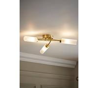 ValueLights Maya 3 Way Curved Cross Over Flush Ceiling Light in Gold ValueLights Gold