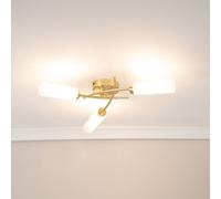 Maya 3 Way Curved Cross Over Flush Ceiling Light ValueLights Gold One Size