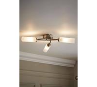 Valuelights Maya 3 Way Curved Cross Over Flush Ceiling Light In Silver Silver
