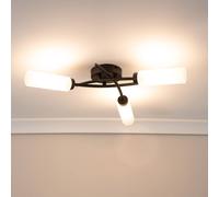 Maya 3 Way Curved Cross Over Flush Ceiling Light with LED Bulb ValueLights Black One Size