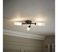 ValueLights Maya Metal 3-Light Flush Ceiling Light - Black
