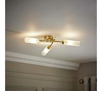 ValueLights Maya Metal 3-Light Flush Ceiling Light - Gold