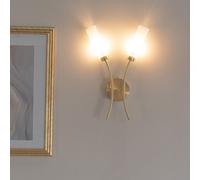 ValueLights Maya Pair Black 2 Way Curved Upright Wall Lights & Bulbs