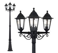 Mayfair Black 3 Way Outdoor Ground Post Lantern Light ValueLights Black One Size