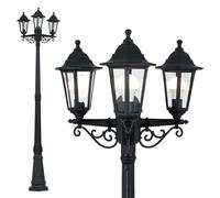 Mayfair Black 3 Way Outdoor Ground Post Lantern Light ValueLights Black One Size