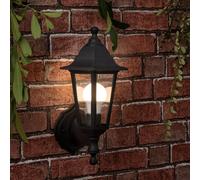 Valuelights Mayfair Pair Of - Black Outdoor Security Ip44 Rated Wall Light Lanterns - Complete With 6W Led Gls Bulbs In Warm White