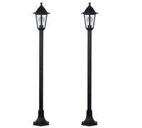 MiniSun | Traditional Victorian Style 1.2m Black Lamp Post Lights | Post Lights, Home Décor & Improvement Essential | Set of 2 | Mains Wired