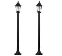 MiniSun | Traditional Victorian Style 1.2m Black Lamp Post Lights | Post Lights, Home Décor & Improvement Essential | Set of 2