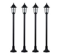 Mayfair Set of 4 Traditional Lantern Black Outdoor Bollard Light ValueLights Black One Size