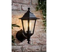 Valuelights Mayfair Traditional Antique Brass Outdoor Night Wall Lamp Lantern Light In Black Black