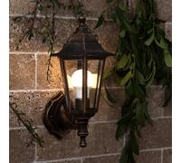 Valuelights Mayfair Traditional Style Black/gold Outdoor Security Ip44 Rated Wall Light Lantern