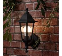 Valuelights Mayfair Traditional Style Black Outdoor Security Ip44 Rated Wall Light Lantern With Led Bulb