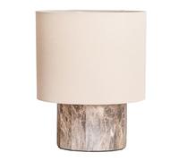 ValueLights | Melanie Dark Marble Effect Table Lamp with Natural Linen Lamp Shade and LED Bulb | Table Lamps, Home Décor & Improvement Essential | Included LED Bulb