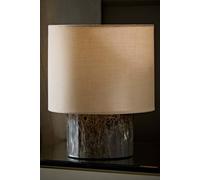ValueLights Melanie Dark Marble Effect Table Lamp with Natural Linen Lamp Shade ValueLights Natural