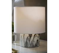 ValueLights | Melanie White Marble Effect Table Lamp with White Linen Lamp Shade | Table Lamps, Home Décor & Improvement Essential