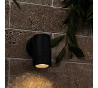 Valuelights Mellor Modern Ip44 Rated Black Outdoor Garden Down Wall Light - Includes Led Dusk To Dawn Sensor Bulb 4000K