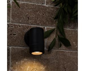 Valuelights Mellor Modern Ip44 Rated Black Outdoor Garden Down Wall Light - Includes Led Dusk To Dawn Sensor Bulb 4000K