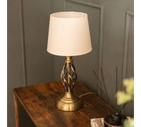 ValueLights | Antique Brass Table Lamp with Fabric Lampshade | Table Lamps, Home Décor & Improvement Essential