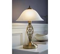 MiniSun | Antique Gold Barley Twist Table Lamp with a Frosted Alabaster Shade | Table Lamps, Home Décor & Improvement Essential