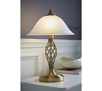 MiniSun | Antique Gold Barley Twist Table Lamp with a Frosted Alabaster Shade | Table Lamps, Home Décor & Improvement Essential