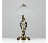 MiniSun | Traditional Style Antique Brass Twist Table Lamps with a Frosted Alabaster Shade | Table Lamps, Home Décor & Improvement Essential | Set of 2